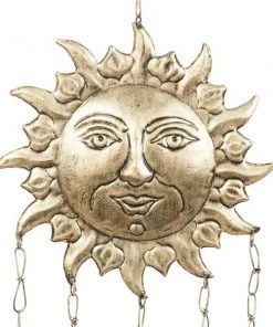 Grayson Lane 35-in Gold Metal Sunface Wind Chime with Dangling Stars -GRAYSON LANE shop 330942303 AlternateImage4 l