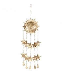Grayson Lane 35-in Gold Metal Sunface Wind Chime with Dangling Stars -GRAYSON LANE shop 330942303 AlternateImage7 l