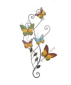 Grayson Lane 29-in H x 15-in W Butterflies Metal Wall Accent