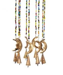 Grayson Lane 19-in Gold Metal Crescent Moon Wind Chime with Multicoloured Glass Beads -GRAYSON LANE shop 330942327 AlternateImage3 l