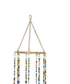 Grayson Lane 19-in Gold Metal Crescent Moon Wind Chime with Multicoloured Glass Beads -GRAYSON LANE shop 330942327 AlternateImage4 l