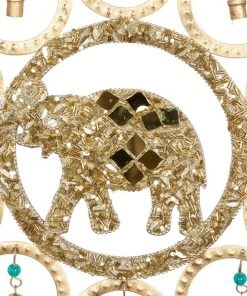Grayson Lane 27-in Gold Textured Metal Elephant Wind Chime -GRAYSON LANE shop 330942332 AlternateImage3 l