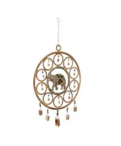 Grayson Lane 27-in Gold Textured Metal Elephant Wind Chime -GRAYSON LANE shop 330942332 AlternateImage5 l