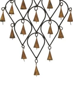 Grayson Lane 17-in Bohemian Black/Brass Metal Cone-Shaped Bell Wind Chime with Reversed Teardrop Pattern -GRAYSON LANE shop 330942333 AlternateImage4 l