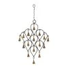 Grayson Lane 17-in Bohemian Black/Brass Metal Cone-Shaped Bell Wind Chime with Reversed Teardrop Pattern