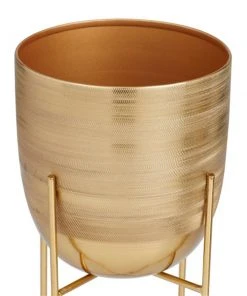 Grayson Lane 6-in x 12-in Gold Iron Modern Planters - Set of 2 -GRAYSON LANE shop 330942334 AlternateImage4 l