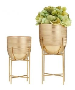 Grayson Lane 6-in x 12-in Gold Iron Modern Planters - Set of 2 -GRAYSON LANE shop 330942334 AlternateImage5 l