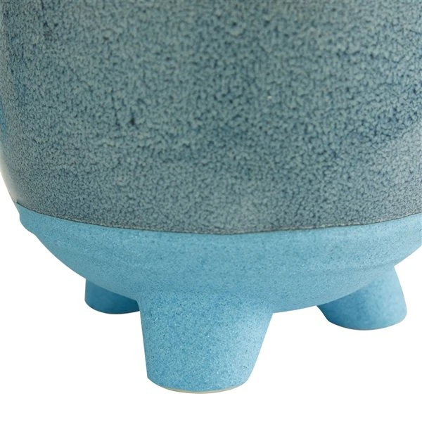 Grayson Lane 7 3/4-in x 7 1/2-in Blue Ceramic Contemporary Planters - Set of 3 4 Grayson Lane 7 3/4-in x 7 1/2-in Blue Ceramic Contemporary Planters - Set of 3 - Image 4