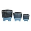 Grayson Lane 7 3/4-in x 7 1/2-in Blue Ceramic Contemporary Planters - Set of 3