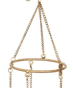 Grayson Lane 39-in Gold Metal Beaded Baby Rhino Wind Chime with White Glass Beads -GRAYSON LANE shop 330942351 AlternateImage3 l