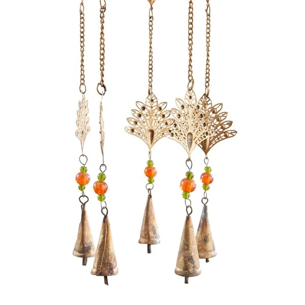 330942361_AlternateImage3_l.jpg Grayson Lane 30-in Eclectic Gold Metal Wind Chime with Dangling Peacock Tails -GRAYSON LANE shop 330942361 AlternateImage3 l