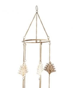 Grayson Lane 30-in Eclectic Gold Metal Wind Chime with Dangling Peacock Tails 3 Grayson Lane 30-in Eclectic Gold Metal Wind Chime with Dangling Peacock Tails -GRAYSON LANE shop 330942361 AlternateImage4 l