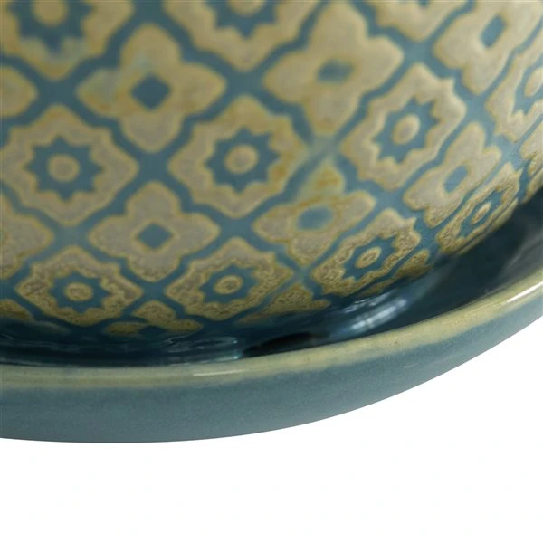 Grayson Lane 7 3/4-in x 7 1/2-in Blue Stoneware Contemporary Planters - Set of 3 4 Grayson Lane 7 3/4-in x 7 1/2-in Blue Stoneware Contemporary Planters - Set of 3 - Image 4