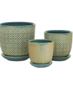 Grayson Lane 7 3/4-in x 7 1/2-in Blue Stoneware Contemporary Planters - Set of 3 9 Grayson Lane 7 3/4-in x 7 1/2-in Blue Stoneware Contemporary Planters - Set of 3 -GRAYSON LANE shop 330942362 AlternateImage5 l