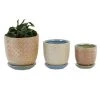 Grayson Lane 7 3/4-in x 7 1/2-in Blue Stoneware Contemporary Planters - Set of 3