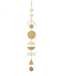 Grayson Lane 48-in Matte Gold Geometric Metal Wind Chime