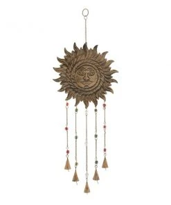 Grayson Lane 25-in Brown Metal Sunface Wind Chime with Tassels -GRAYSON LANE shop 330942374 AlternateImage5 l