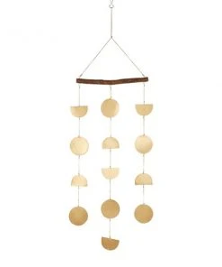 Grayson Lane 42-in Gold Metal Circles and Half Moons Wind Chime