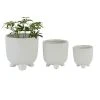 Grayson Lane 7 3/4-in x 7 1/2-in White Stoneware Contemporary Planters - Set of 3
