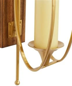 Grayson Lane 1-Candle Metal Sconce Candle Holder - Gold -GRAYSON LANE shop 330942394 AlternateImage3 l