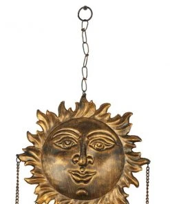 Grayson Lane 37-in Bohemian Gold Metal Sunface Wind Chime -GRAYSON LANE shop 330942398 AlternateImage4 l