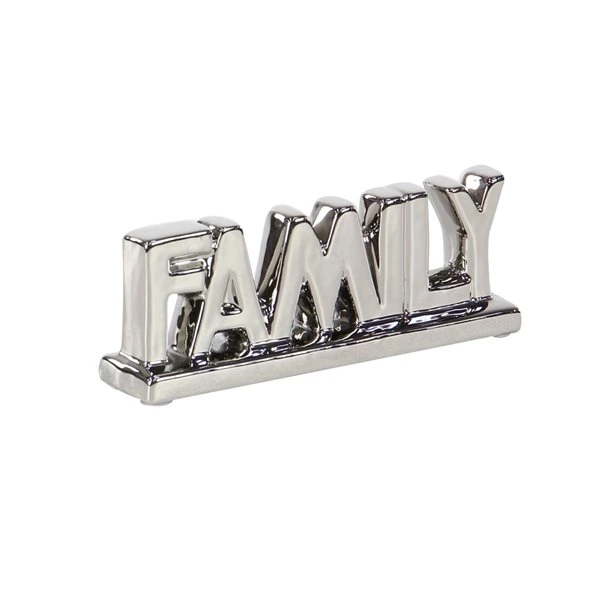 Grayson Lane Glam Silver/Gold Porcelain Family Sign Tabletop Decoration - Set of 2 5 Grayson Lane Glam Silver/Gold Porcelain Family Sign Tabletop Decoration - Set of 2 - Image 5