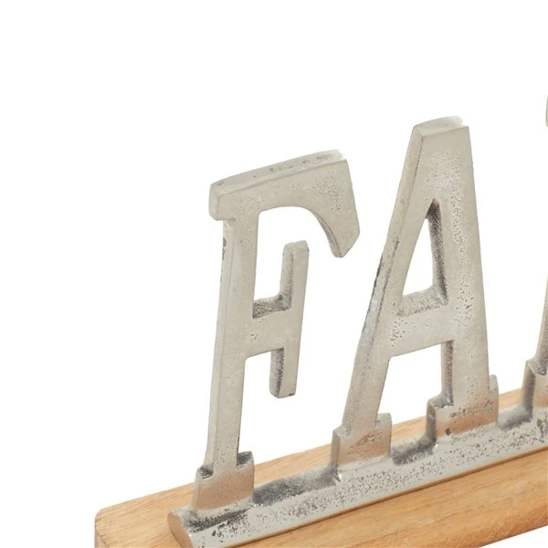Grayson Lane Glam Silver Metal and Wood Family Sign Tabletop Decoration 4 Grayson Lane Glam Silver Metal and Wood Family Sign Tabletop Decoration - Image 4