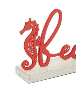 Grayson Lane Coastal Red Iron/Wood Beach Sign Tabletop Decoration -GRAYSON LANE shop 330942414 AlternateImage5 l