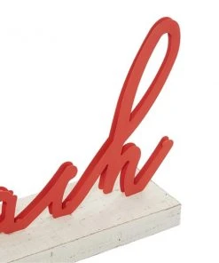 Grayson Lane Coastal Red Iron/Wood Beach Sign Tabletop Decoration -GRAYSON LANE shop 330942414 AlternateImage6 l