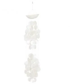 Grayson Lane 27-in Frosted White Capiz Shell and Coconut Wind Chime