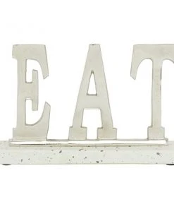 Grayson Lane Modern Silver Terrazzo Eat Sign Tabletop Decoration
