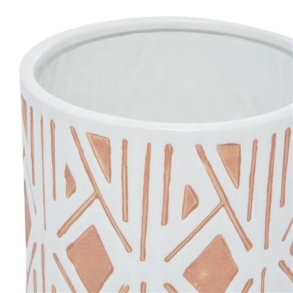 Grayson Lane 6 3/4-in x 8-in White Porcelain Contemporary Planters - Set of 3 3 Grayson Lane 6 3/4-in x 8-in White Porcelain Contemporary Planters - Set of 3 - Image 3