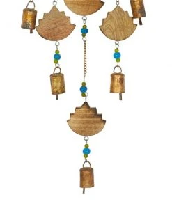 Grayson Lane 32-in Gold Wood Hamsa Hand Wind Chime with Blue Beads -GRAYSON LANE shop 330942467 AlternateImage3 l