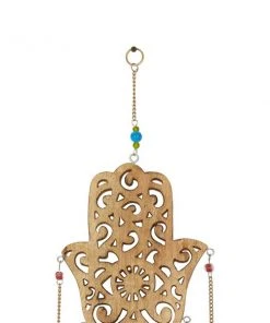 Grayson Lane 32-in Gold Wood Hamsa Hand Wind Chime with Blue Beads -GRAYSON LANE shop 330942467 AlternateImage4 l