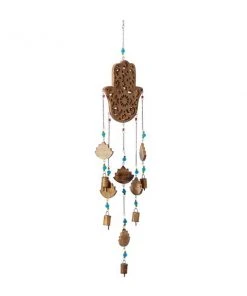 Grayson Lane 32-in Gold Wood Hamsa Hand Wind Chime with Blue Beads -GRAYSON LANE shop 330942467 AlternateImage5 l