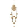 Grayson Lane 32-in Gold Wood Hamsa Hand Wind Chime with Blue Beads