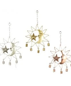 Grayson Lane 19-in Metallic Sun Wind Chime - Set of 3