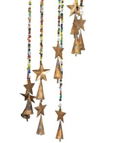 Grayson Lane 26-in Gold Metal Stars Wind Chime with Bells and Multicoloured Beads -GRAYSON LANE shop 330942482 AlternateImage3 l