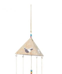 Grayson Lane 32-in Gold Wood Wide Cone-Shaped Wind Chime with Birds -GRAYSON LANE shop 330942483 AlternateImage3 l