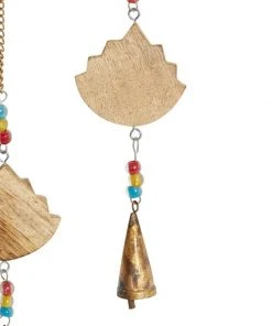 Grayson Lane 30-in Gold Wood Lotus Flower Wind Chime with Cone-Shaped Bells -GRAYSON LANE shop 330942484 AlternateImage4 l