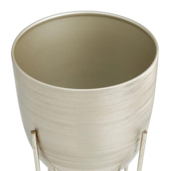 Grayson Lane 6-in x 12-in Silver Iron Modern Planters - Set of 2 3 Grayson Lane 6-in x 12-in Silver Iron Modern Planters - Set of 2 - Image 3