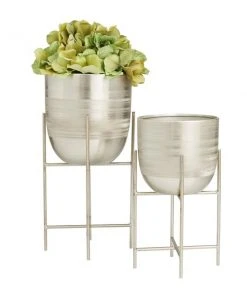 Grayson Lane 6-in x 12-in Silver Iron Modern Planters - Set of 2 9 Grayson Lane 6-in x 12-in Silver Iron Modern Planters - Set of 2 -GRAYSON LANE shop 330942487 AlternateImage5 l
