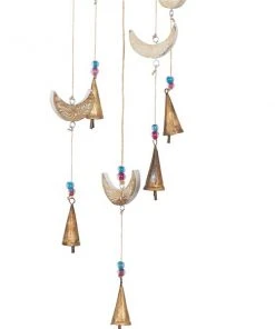 Grayson Lane 32-in Gold Wood Crescent Moon Wind Chime with Cone-Shaped Wind Catchers -GRAYSON LANE shop 330942490 AlternateImage3 l