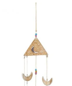Grayson Lane 32-in Gold Wood Crescent Moon Wind Chime with Cone-Shaped Wind Catchers -GRAYSON LANE shop 330942490 AlternateImage4 l
