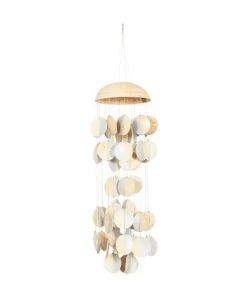 Grayson Lane 17-in Silver and Cream Capiz Shell Wind Chime
