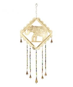 Grayson Lane 30-in Bohemian Gold Metal Elephant Wind Chime