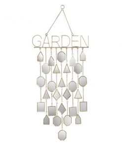 Grayson Lane 36-in White Metal Garden Reflecting Shapes Wind Chime