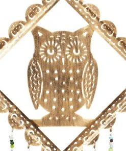 Grayson Lane 29-in Gold Metal Owl Wind Chime with Cone-Shaped Wind Catchers -GRAYSON LANE shop 330942501 AlternateImage3 l