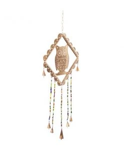 Grayson Lane 29-in Gold Metal Owl Wind Chime with Cone-Shaped Wind Catchers -GRAYSON LANE shop 330942501 AlternateImage5 l