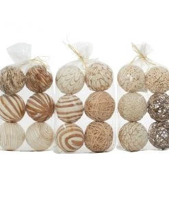 Grayson Lane White/Beige Natural Orbs and Vase Fillers - 3-Pack